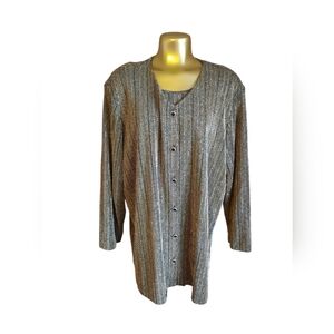 Alfred Dunner Plus size 22 long sleeves long shirt holiday gold‎